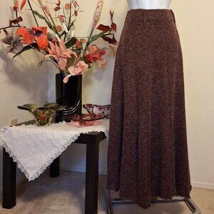 NWT Burgundy Wine-red Maxi Skirt Stretch Long Knitted Fall Winter Skirts Size 10